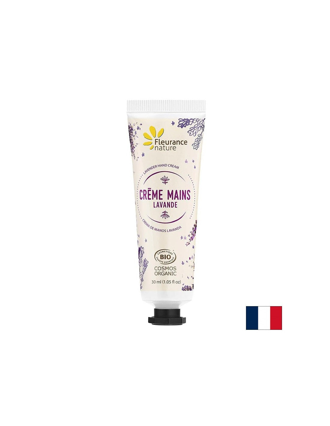 Crema para manos con lavanda, aloe vera y kingle de karité, 30 ml de naturaleza flotante