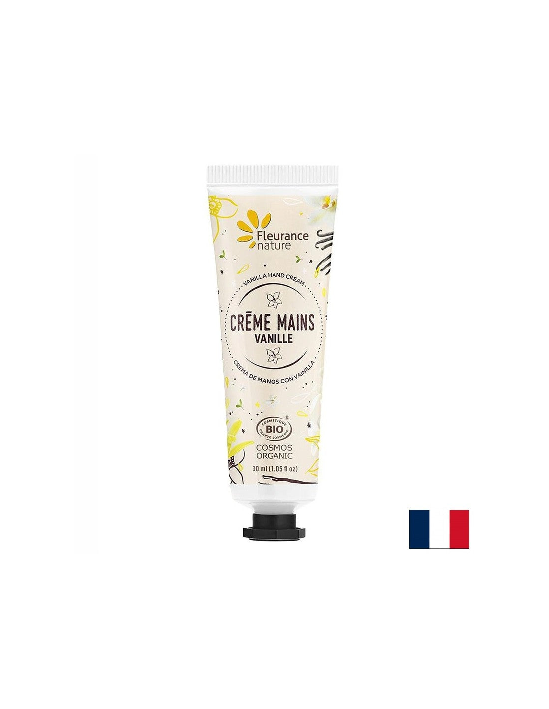 Crema para manos con agua floral de Rose Damacena, manteca de karité, aloe vera, aroma de vainilla, 30 ml de naturaleza de flotación