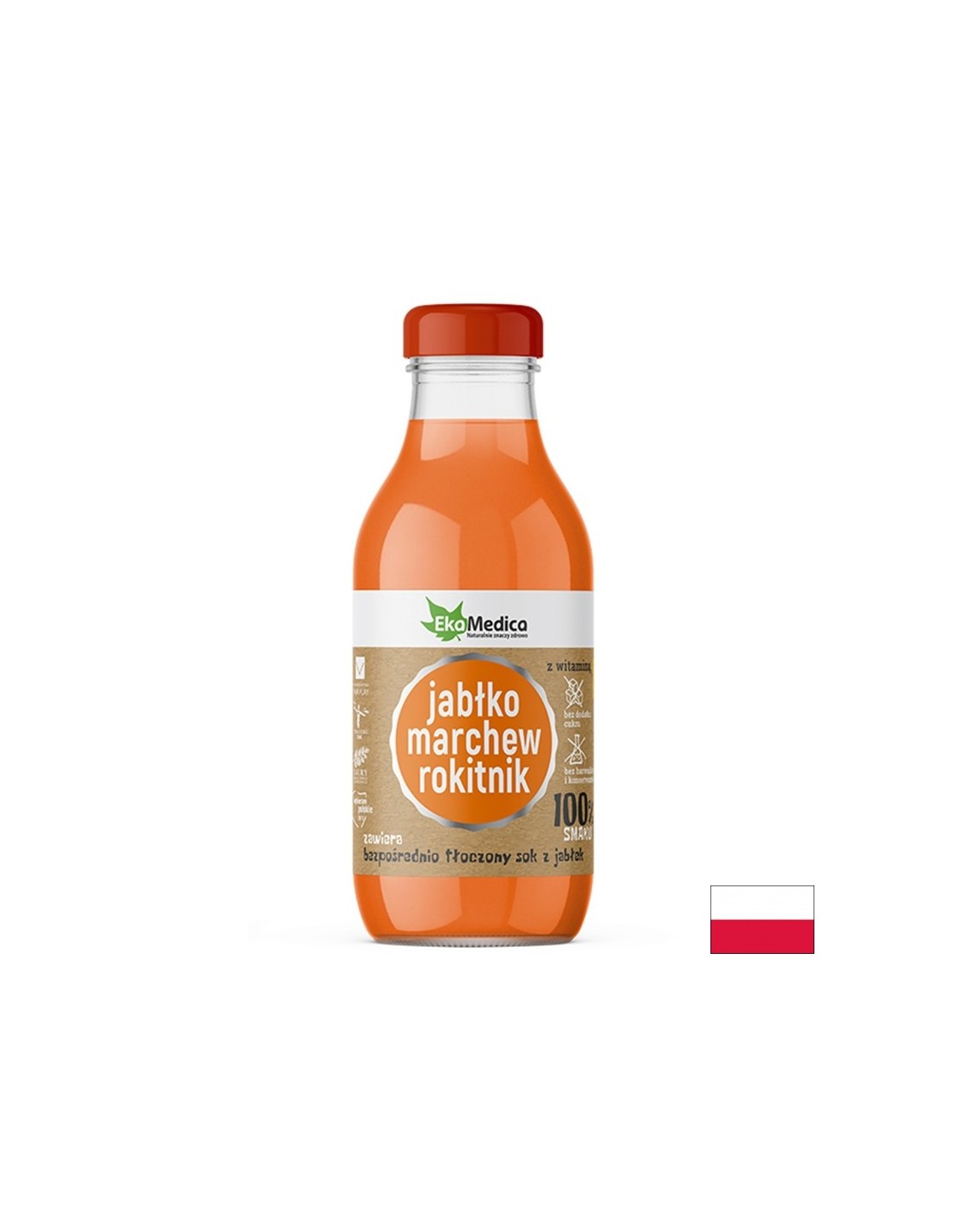 Obuolių sultys, morkos ir jūros kibiras, 300 ml Ekamedica