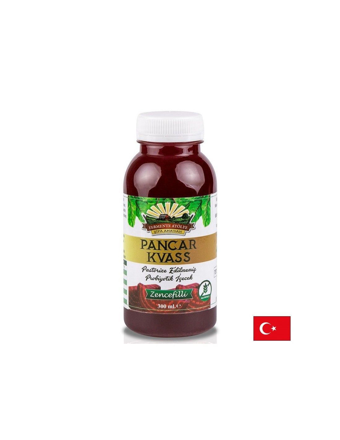 Bebida probiótica de remolacha y jengibre: buena digestión e inmunidad fuerte, 300 ml