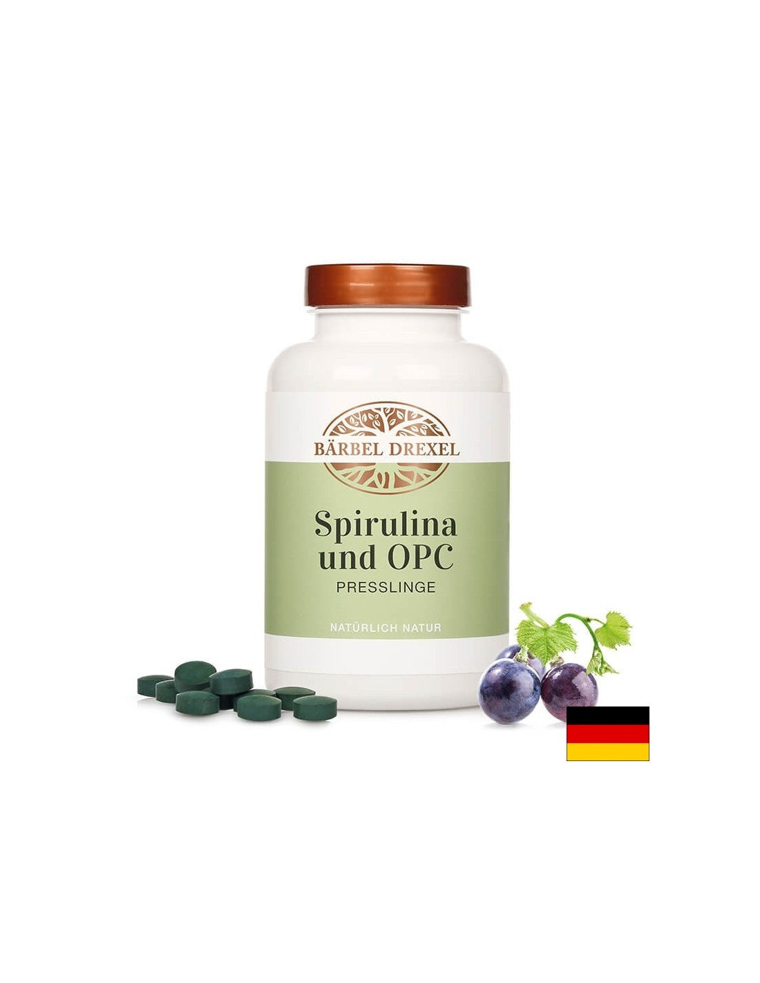 Spirulina and Oligomeric Proanthocyanidins - Antioxidant, Immune Booster and Energizer, 360 Tablets Bärbel Drexel