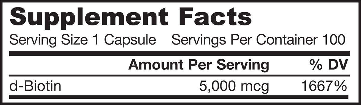 Biotina 5000 mcg - 100 cápsulas