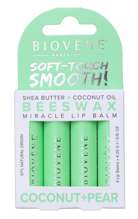 Beeswax Lip Balm - Coconut and Pear - Intensive Care - 4 pieces