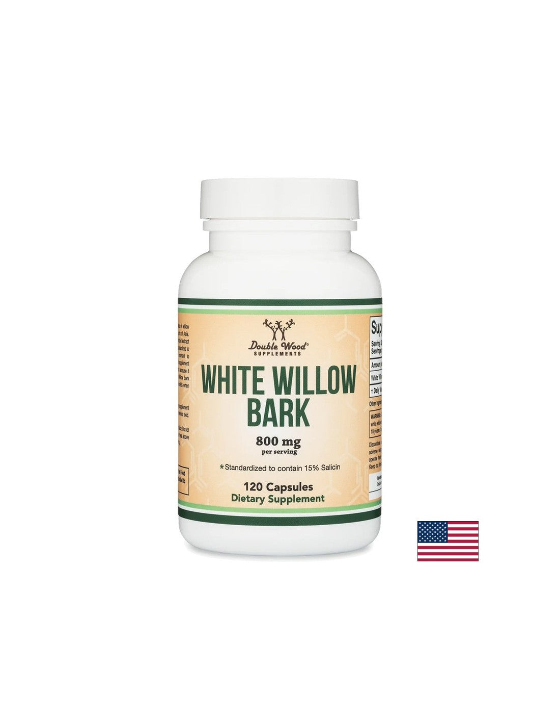 Wäiss Willow (Rinde) - Fir Entzündung a Péng, 400 mg, 120 Kapselen fir 4 Méint Opreegung