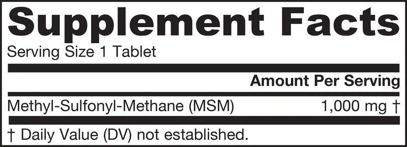 MSM 1000 mg - 120 Tablets