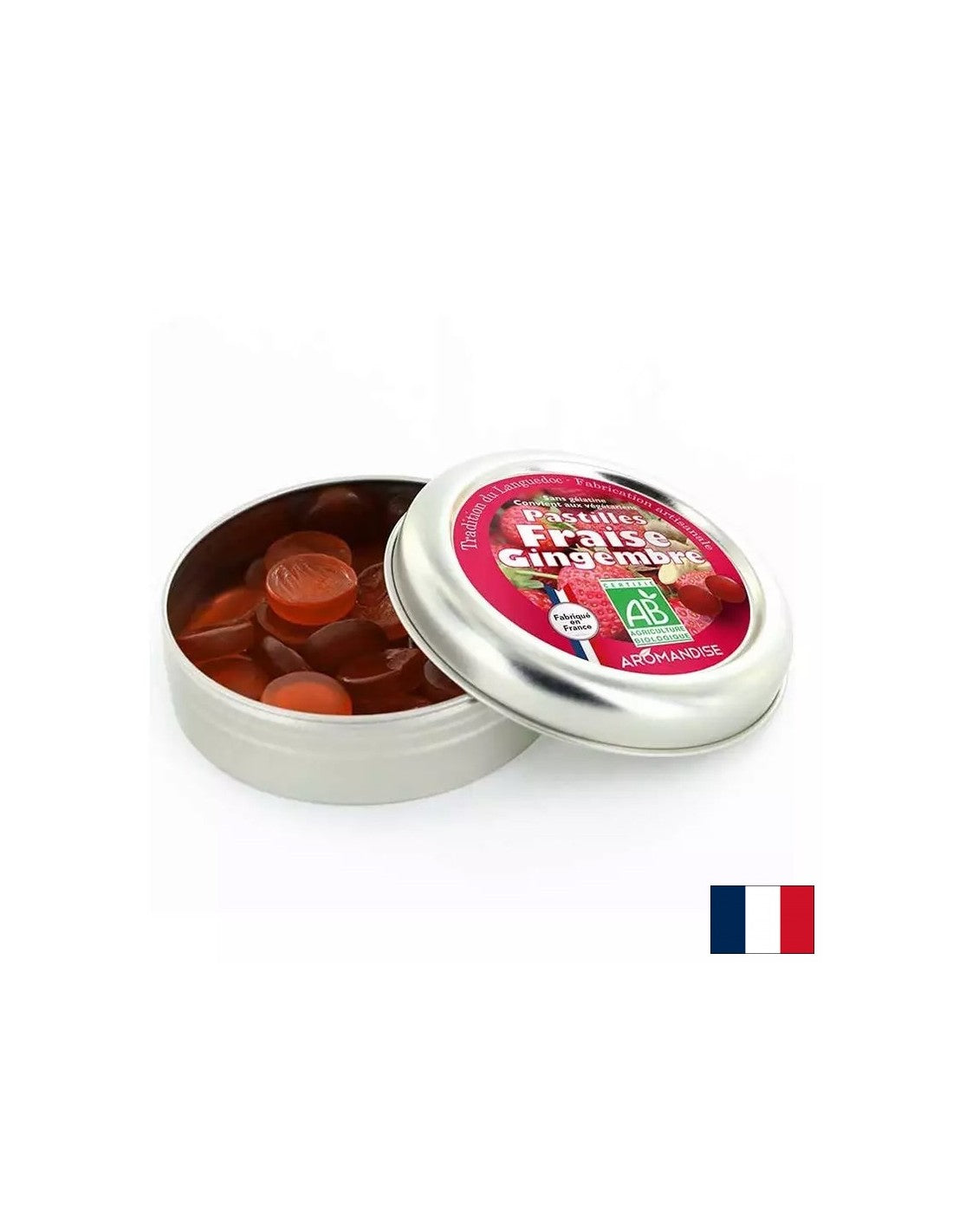 Pastilles de fresa y jengibre, 45 g