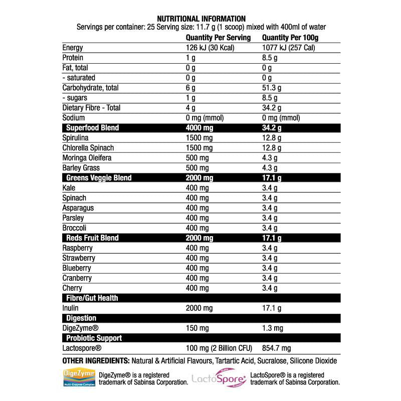 Serious Greens | Greens and Reds Formula - 292.5 grams