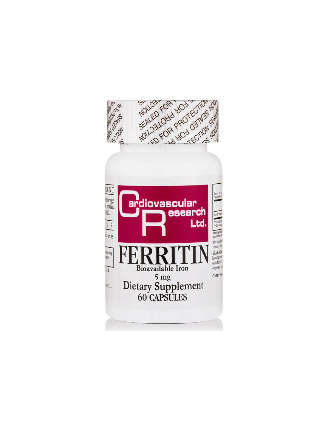 Iron deficiency anemia and fatigue - Ferritin, 5 mg, 60 capsules