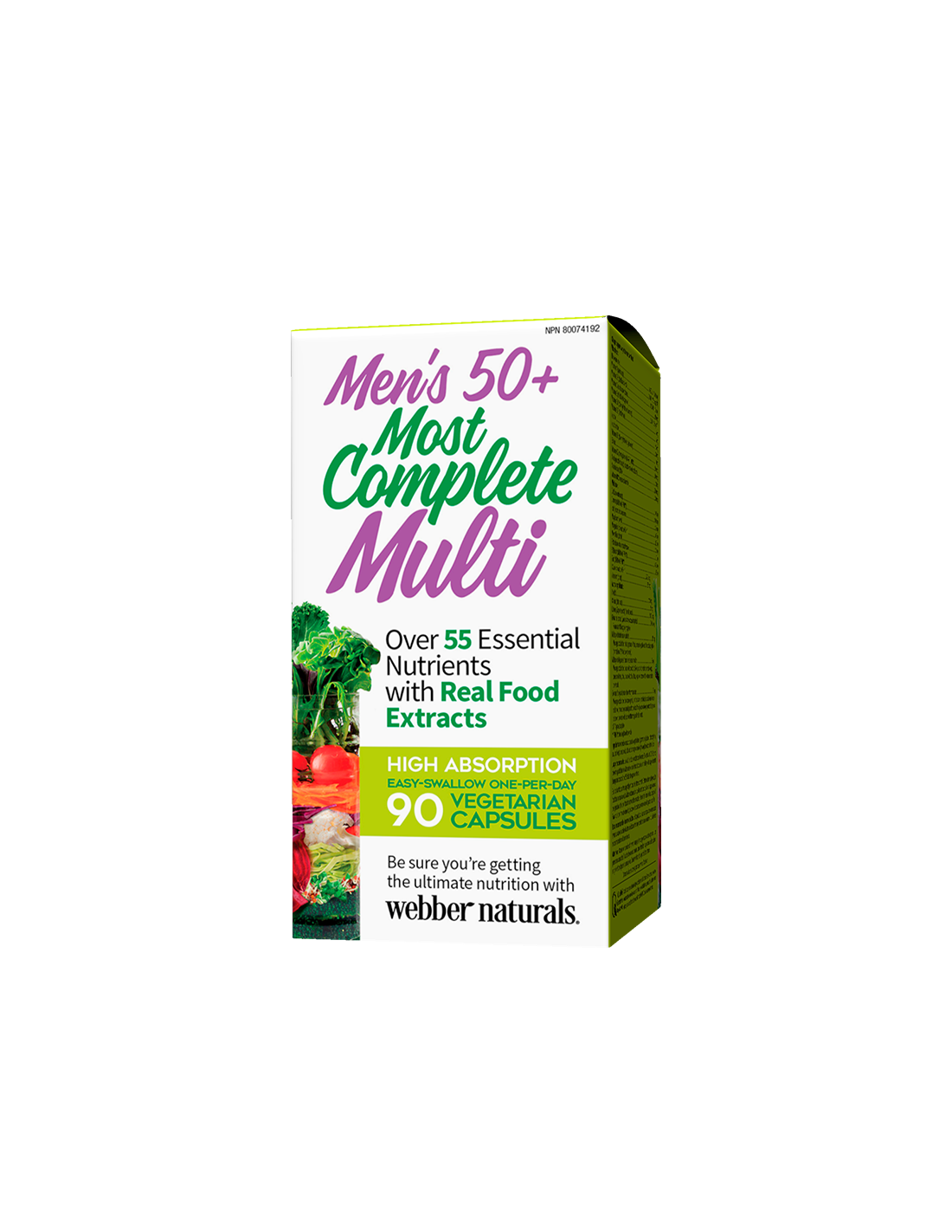 Multivitamínico para hombres mayores de 50 años: el multivitamínico más completo para hombres mayores de 50 años, 90 cápsulas <tc>Webber Naturals</tc>