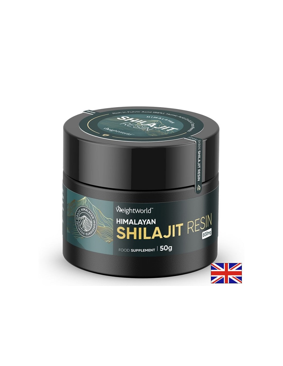 Pérdida de peso - shilajit + ashwagandha, cúrcuma y muesli negro, 50 g de polvo, 62 dosis