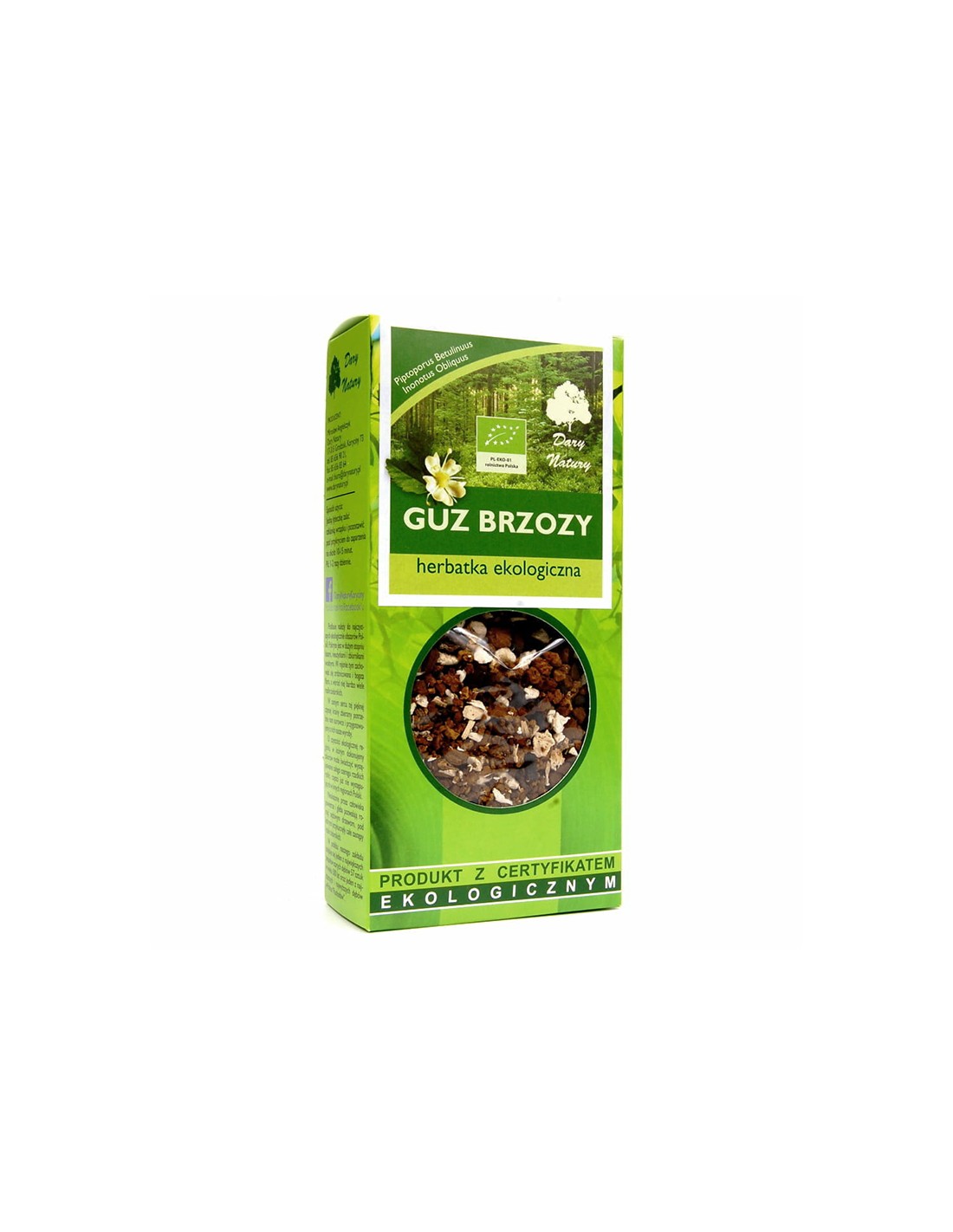 Chaga mushroom and birch powder mushroom Bio, 50 g Dary Natury