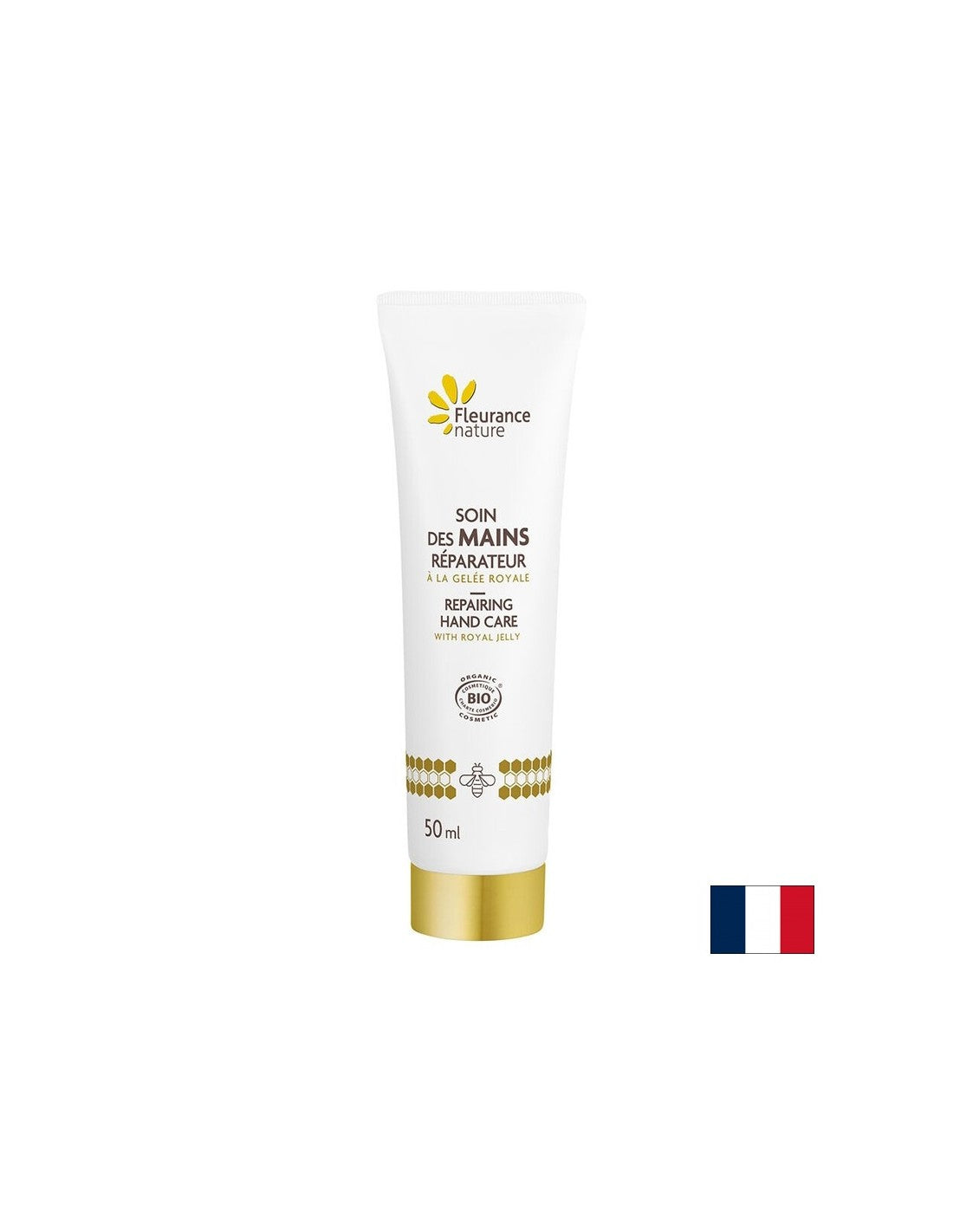 Crema de mano restaurativa con gelatina real y almendras dulces, aguacate, rosa, borraja, karité y aceites de argán, 50 ml de naturaleza de flotación