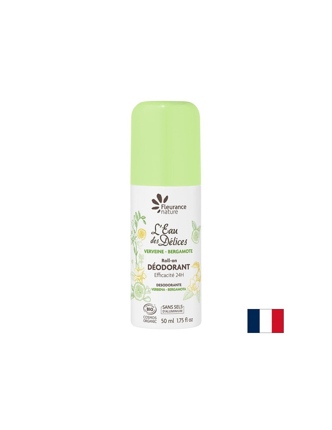 Desodorante roll-on con verbena y agua de bergamota, 50 ml de naturaleza de flotación