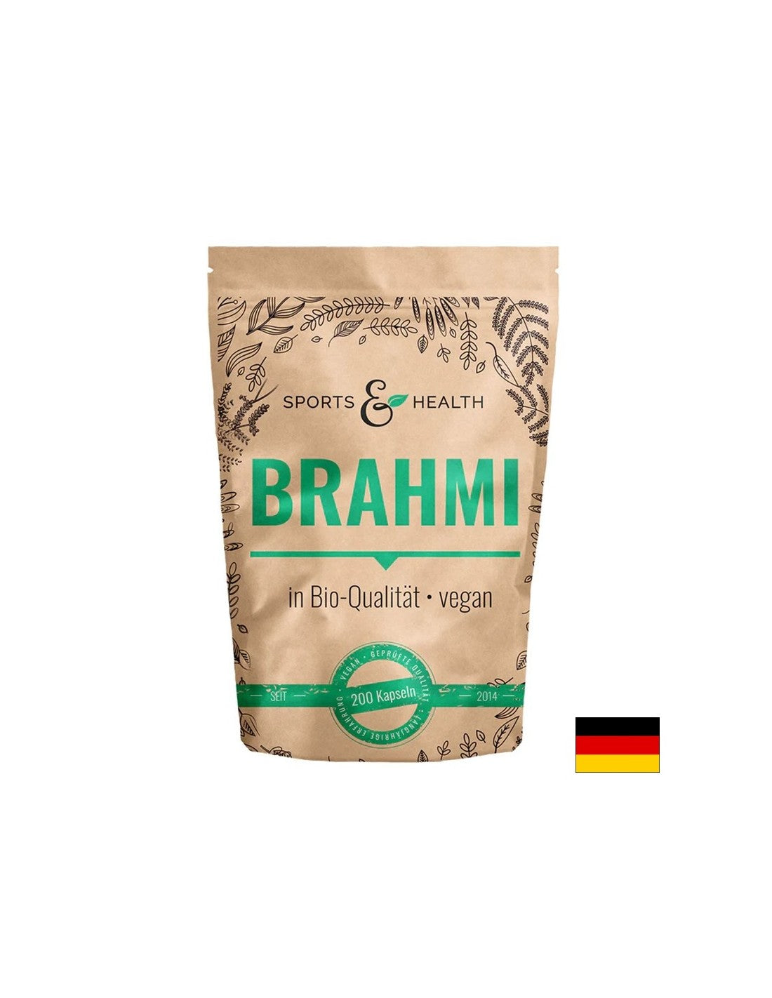 Memoria y concentración - Brahmi (Bacopa monieri), 500 mg x 200 cápsulas