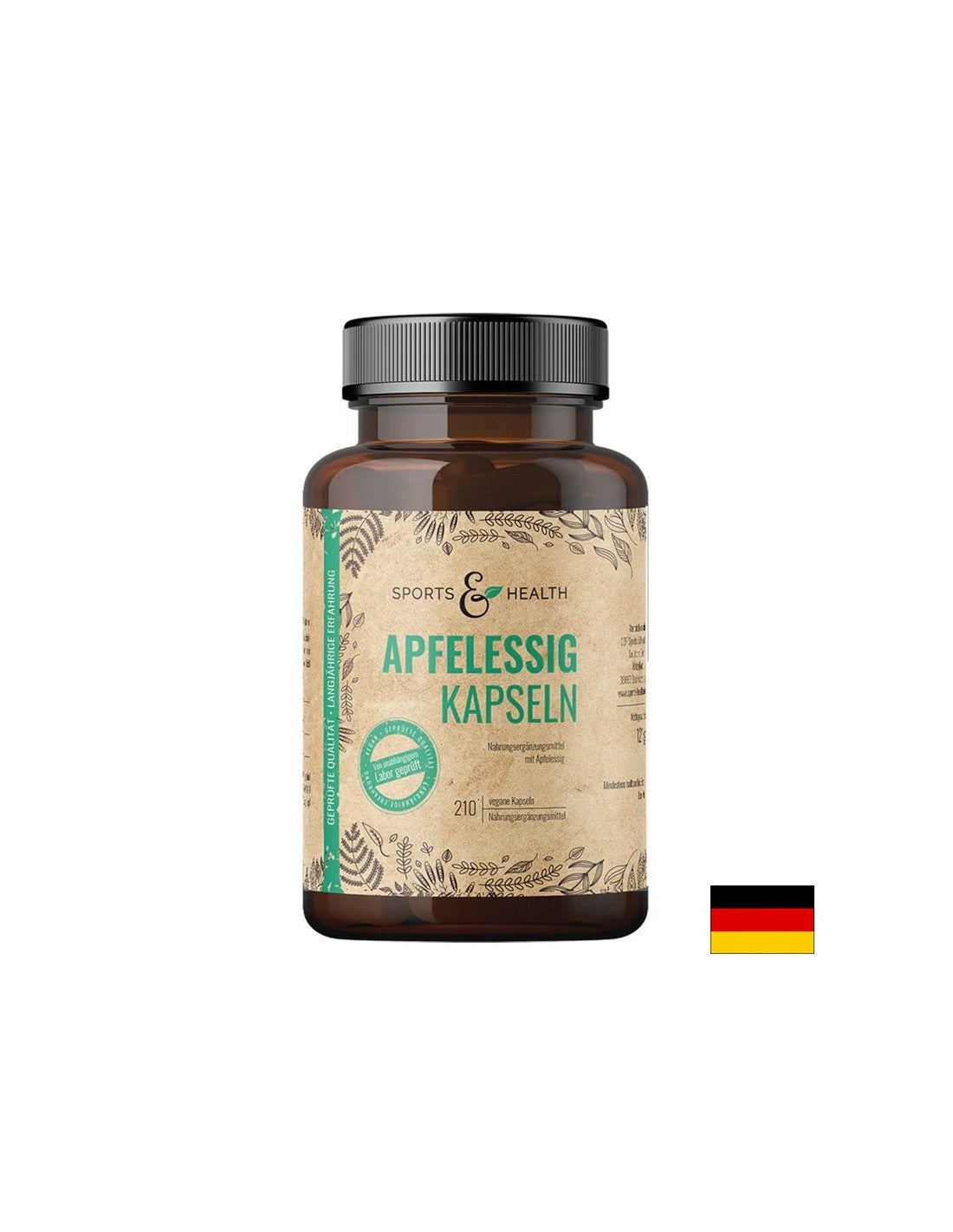 Reducción de peso saludable: vinagre de sidra de manzana, 500 mg x 210 cápsulas