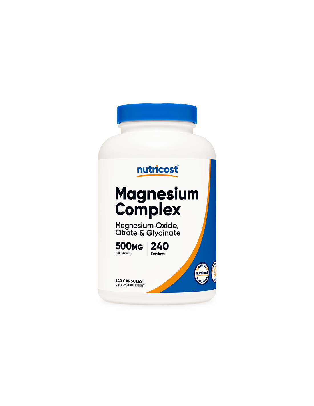 Funkcje nerwów i mięśni - Kompleks magnezowy, 500 mg x 240 kapsułek <tc>Nutricost</tc>