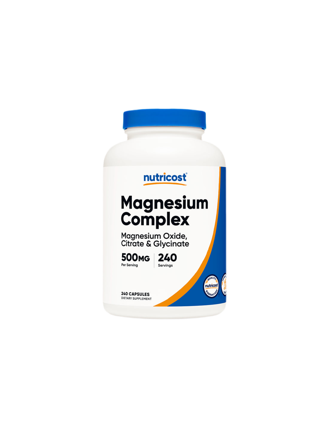 Funkcje nerwów i mięśni - Kompleks magnezowy, 500 mg x 240 kapsułek <tc>Nutricost</tc>