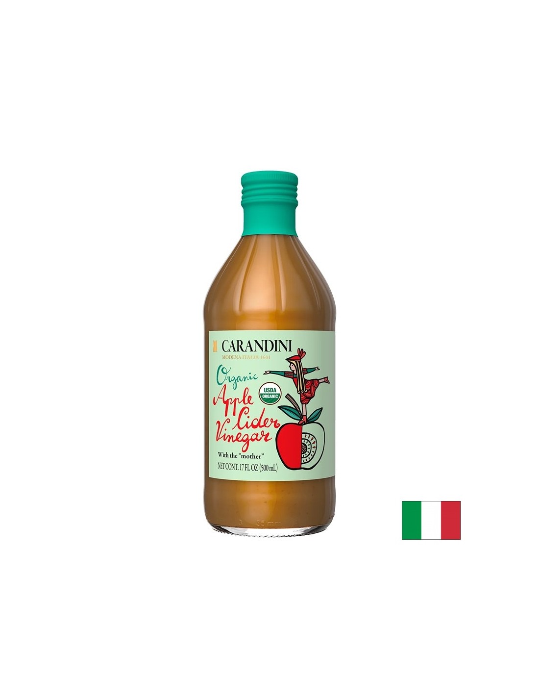 Obuolių sidro acto biografija (nefiltruota, nepasterizuota), 500 ml