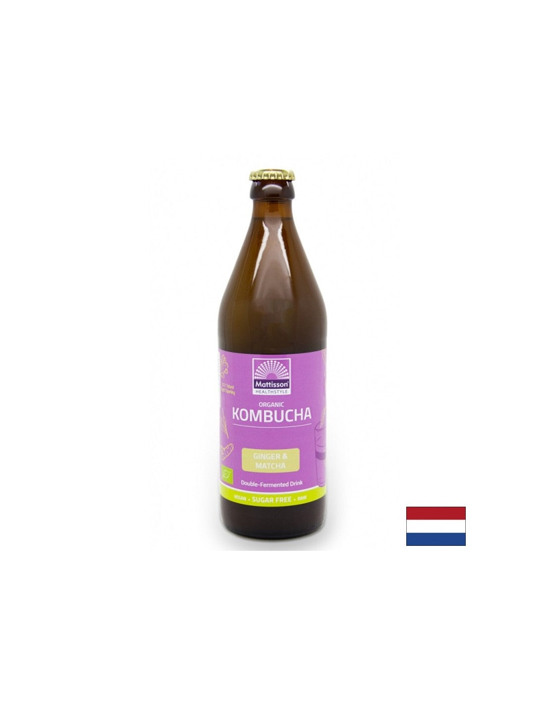 Kombucha con Ginger & Matcha Bio, 500 ml