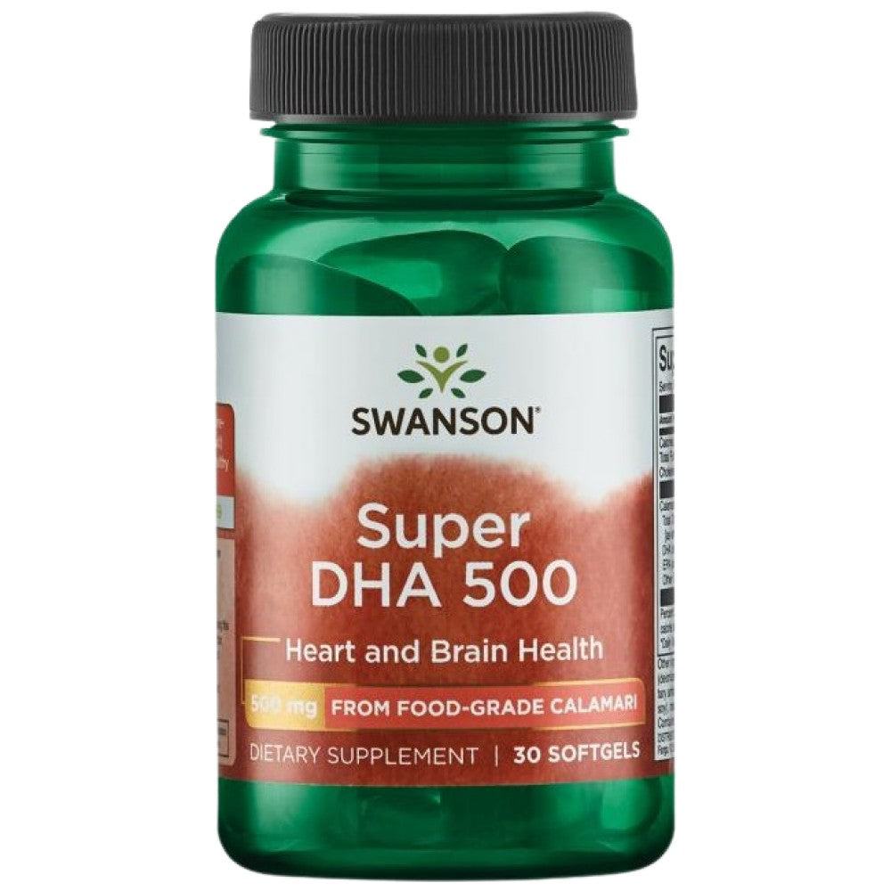 Super DHA 500 | From Food-Grade Calamari 30 Gel capsules