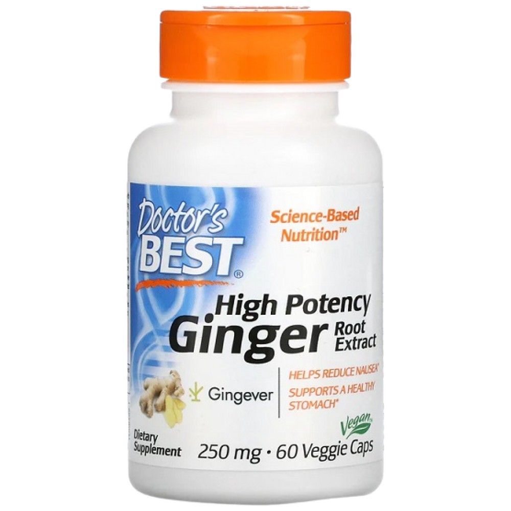 BEST Ginger Root Extract 250 mg | High Potency - 60 capsules