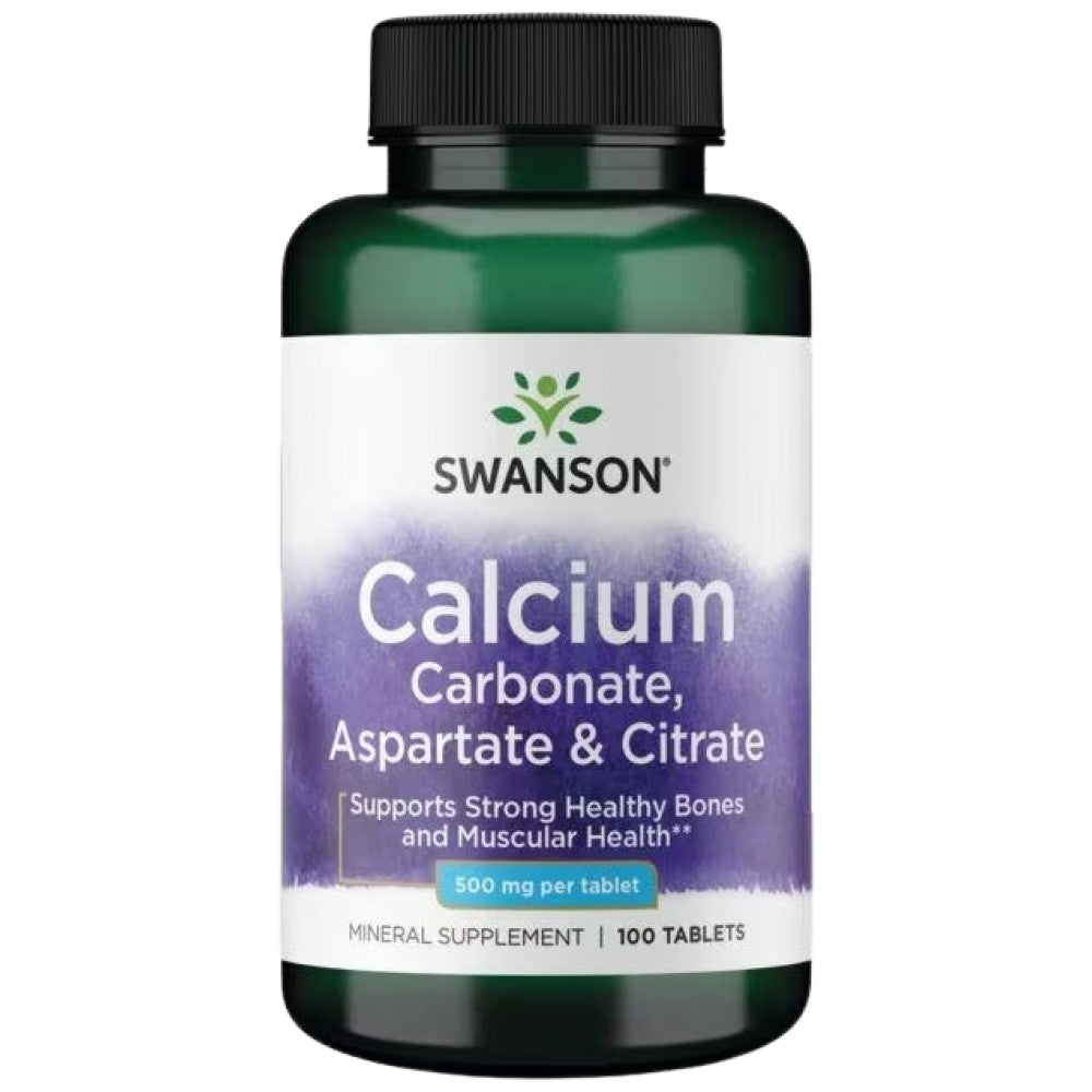Calcium Complex 500 mg | Carbonate, Aspartate and Citrate 100 Tablets