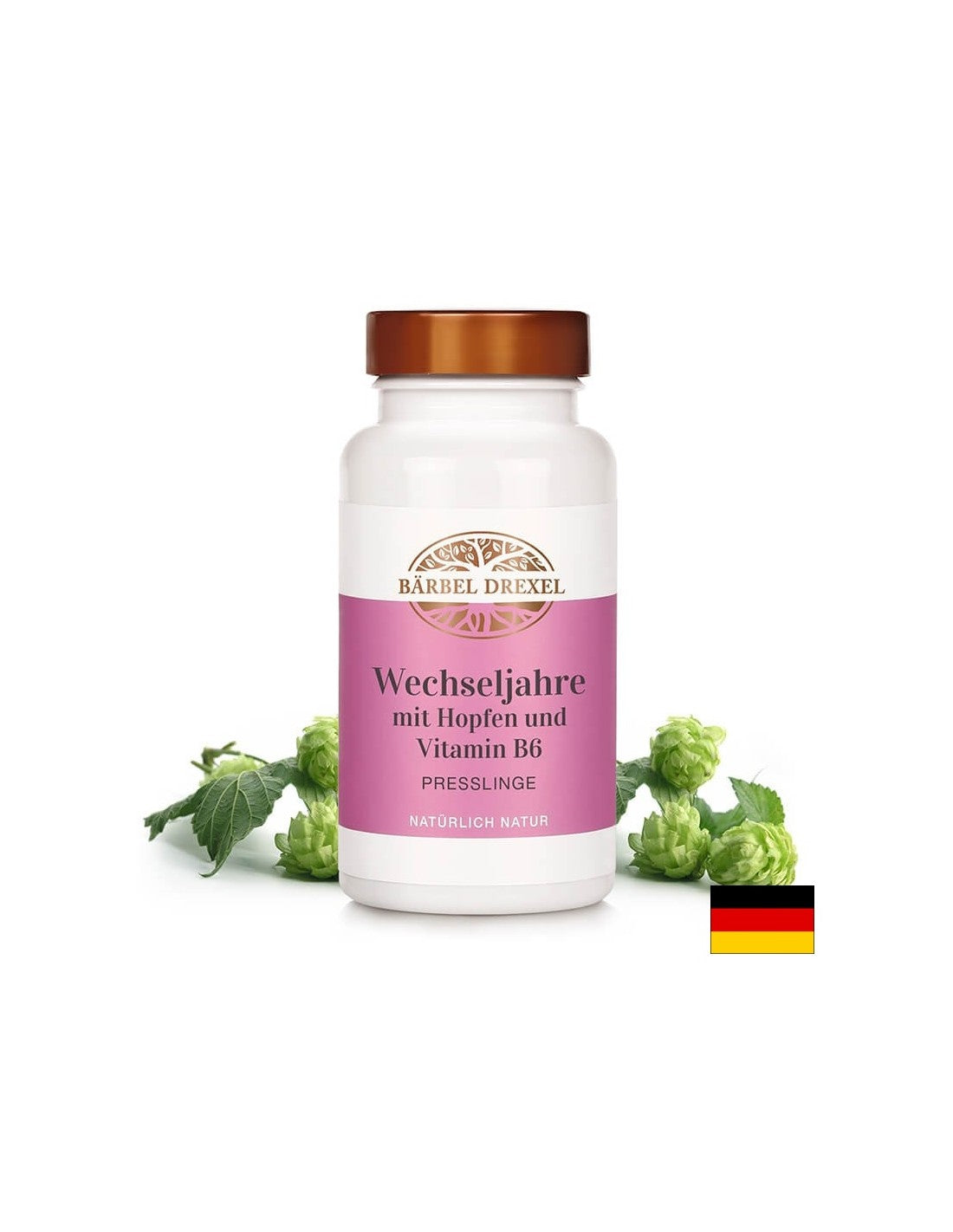 Menopauzės natūrali formulė - su apyniais, vitaminu B6 ir kitais natūraliais ingredientais, 240 tablečių „Bärbel Drexel“