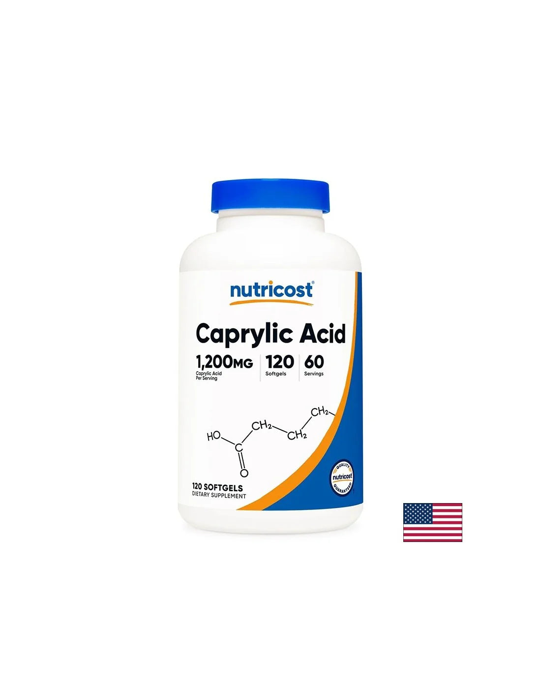 Antimicrobial and antifungal properties - Caprylic acid, 600 mg x 120 softgel capsules