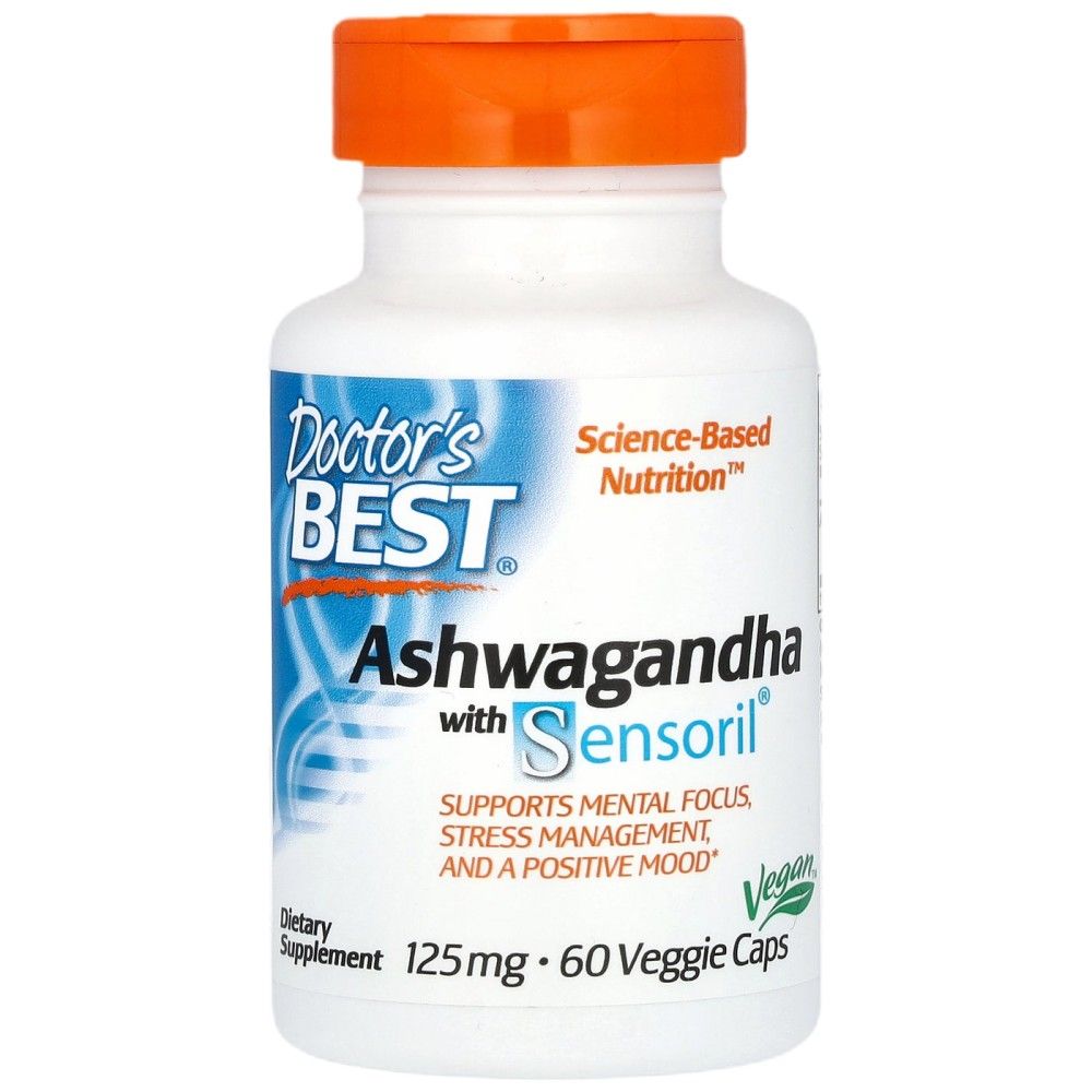 Ashwaganda, een gunstig effect op het zenuwstelsel, 125 mg, 60 capsules, dokters beste