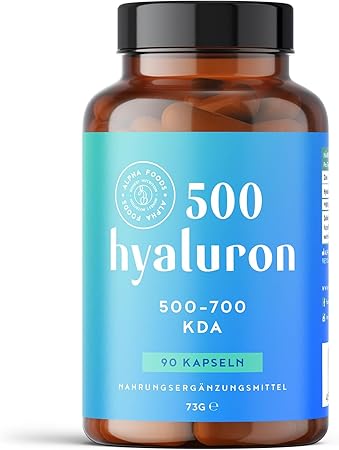 Hyaluronic Acid with Zinc - Vegan Capsules for 3 Months - Alpha Foods - Made in Germany