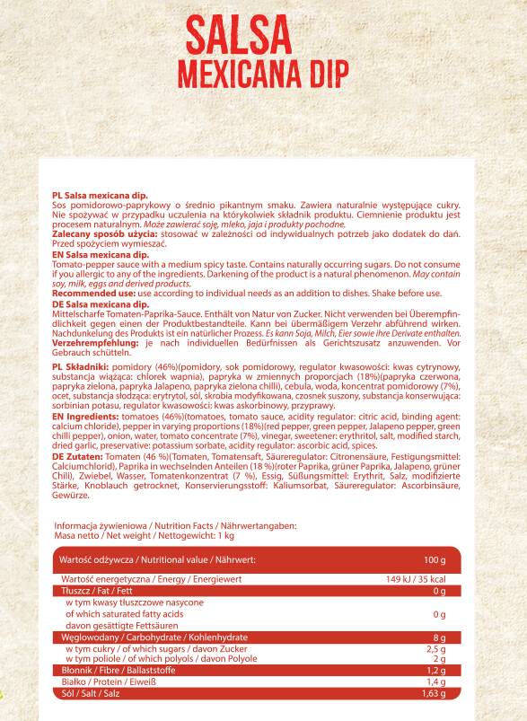 Salsa Mexicana Dip - 1000 grams