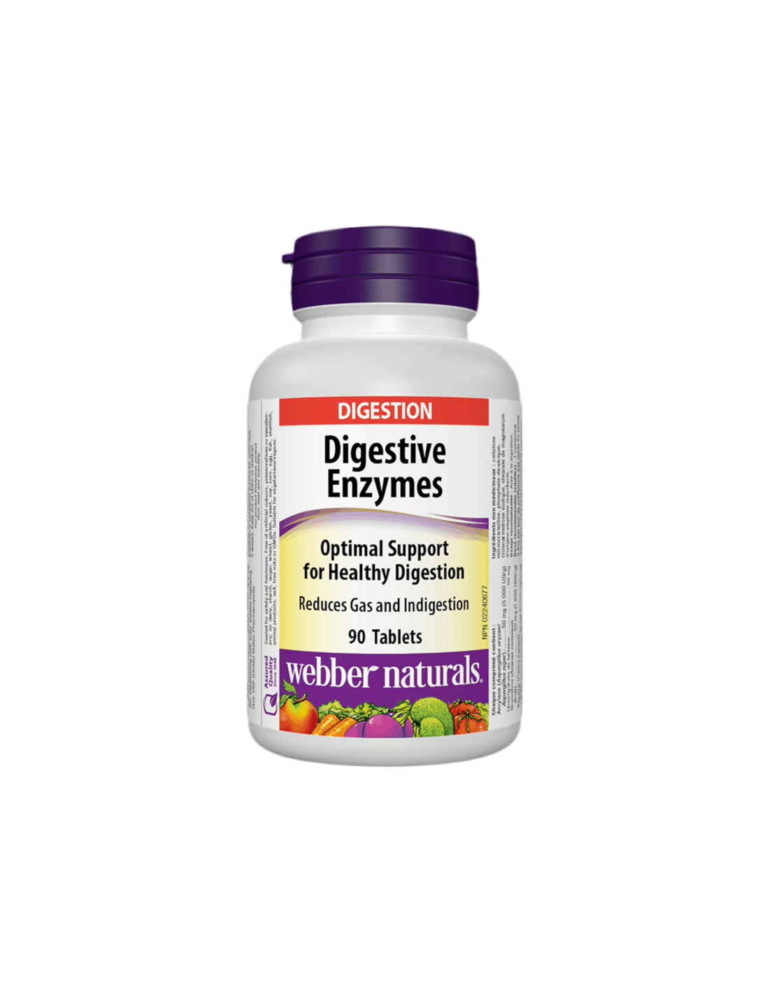 Enzimas digestivas x 90 comprimidos <tc>Webber Naturals</tc>