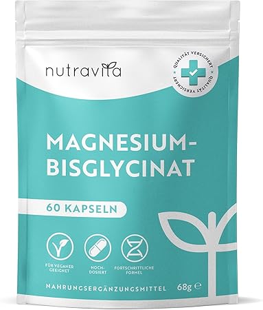 Magnesium Bisglycinate 60 capsules 320 mg Vegan Nutravita