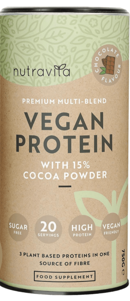 Vegan Protein + Enzymes - 750 g (Chocolate) Nutravita