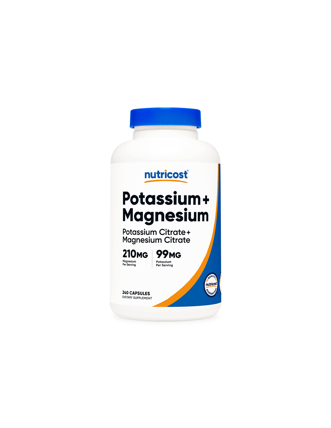 Nerve and Muscle Function - Potassium + Magnesium, 99 mg/210 mg, 240 capsules Nutricost