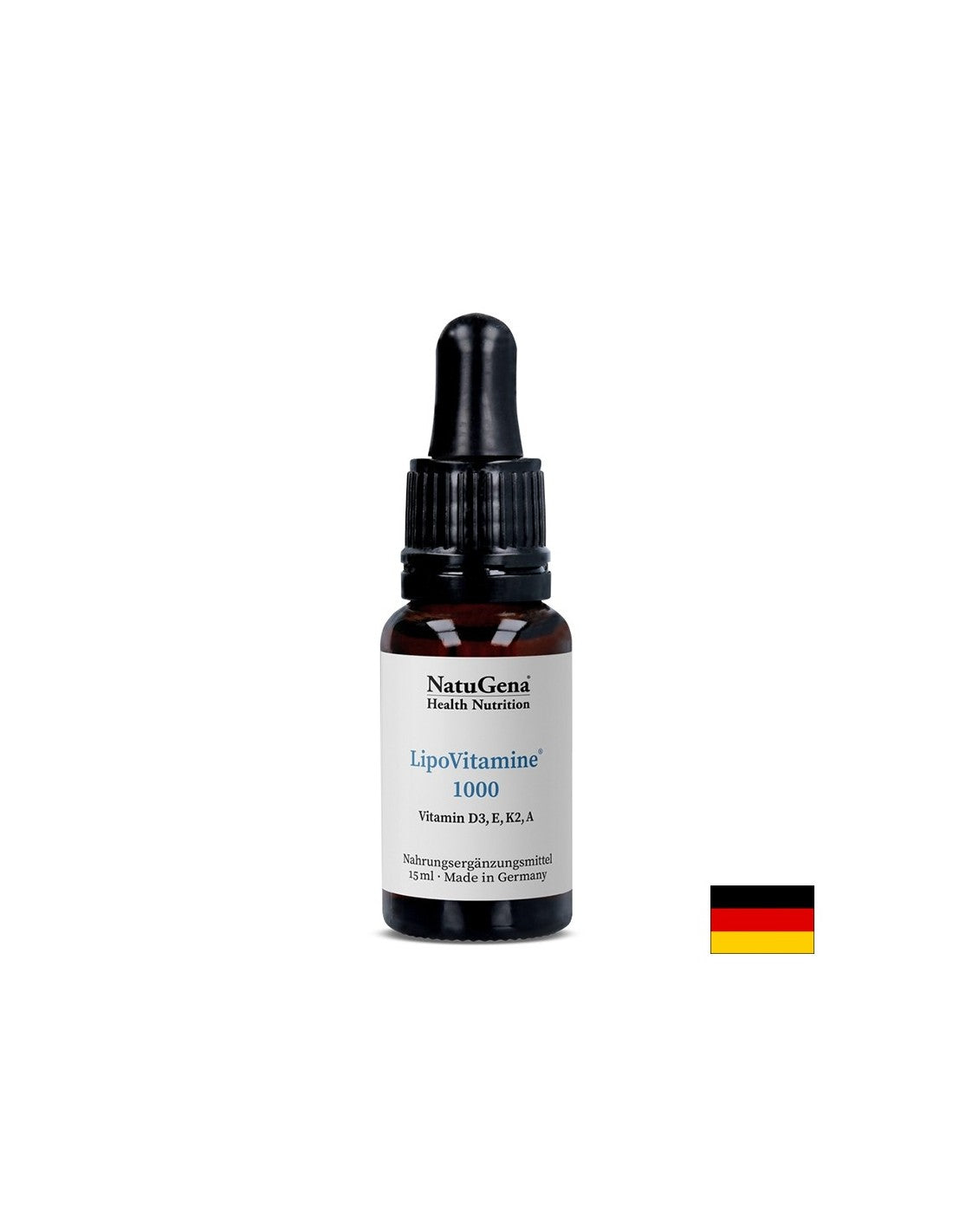 Liposomální vitamíny A, D3, E, K2 - Vysoká absorpce - Lipovitamine® 1000, 15 ml kapek, ~ 525 dávek