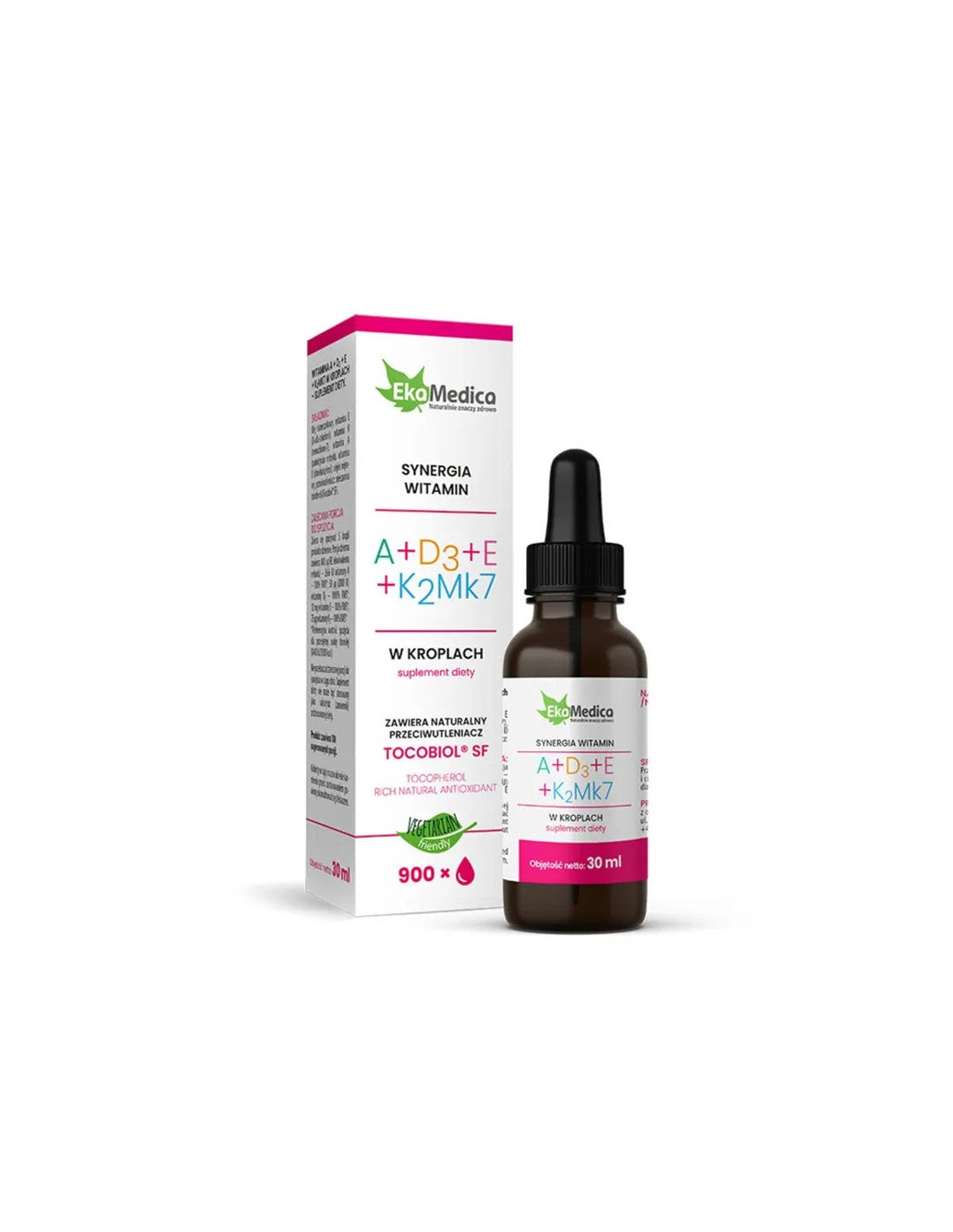 Antioxidant - Vitaminy A + D3 + E + K2 (MK7), kapky 30 ml Ekamedca