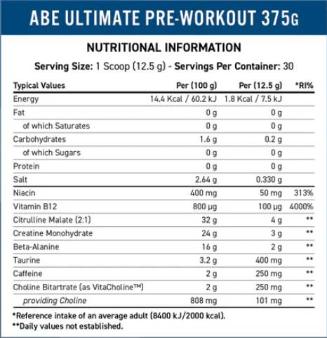 ABE - All Black Everything | Ultimate Pre-Workout - 375 grams