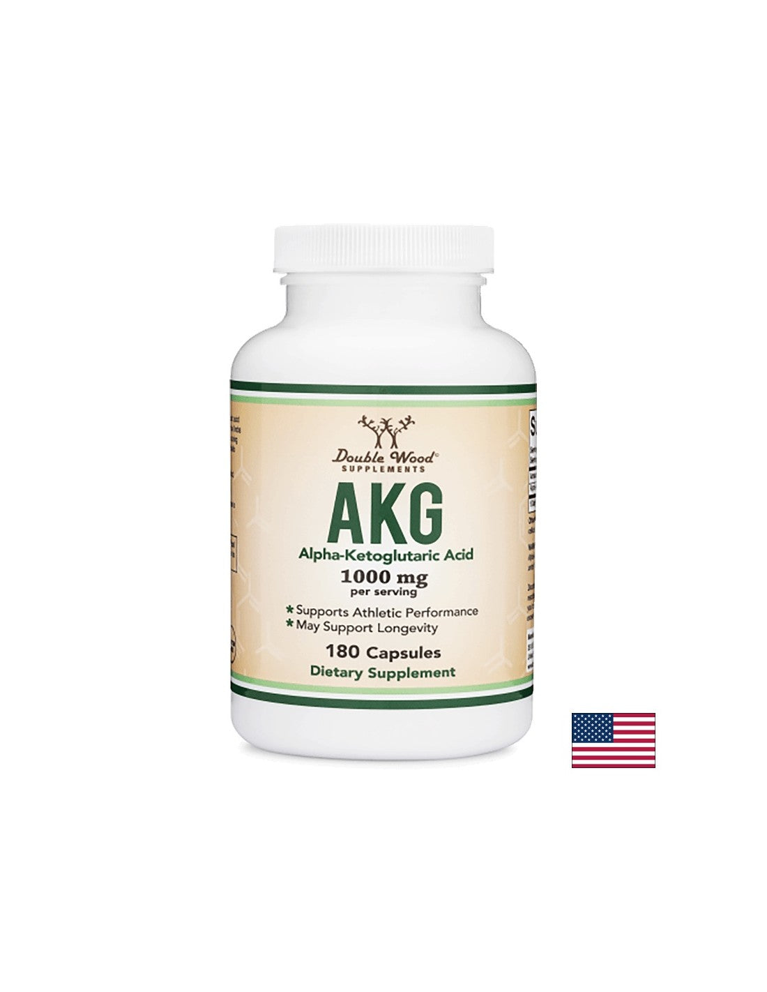 AKG (Alfa Ketoglutaarzuur), 180 capsules <tc>Double Wood</tc>