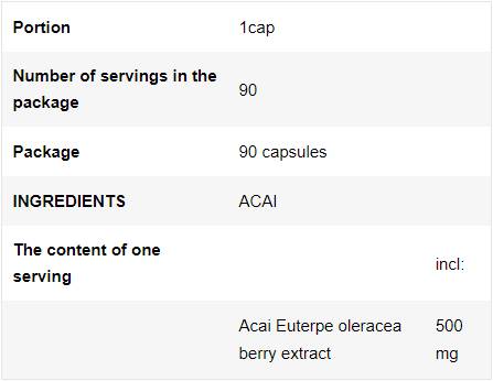 Acai Berry 500 mg - 90 capsules