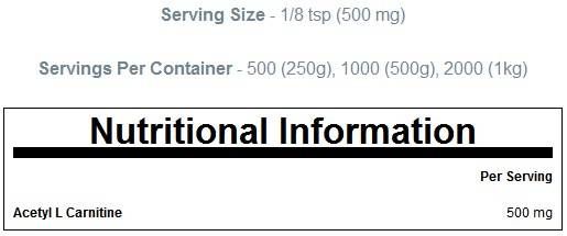 Acetyl L -karnitinový prášek - 250 gramů