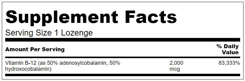Activated B12 Complex 2000 mcg - 60 Sublingual Tablets