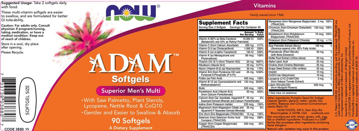 Adam Men's Vits - 90 Gel capsules