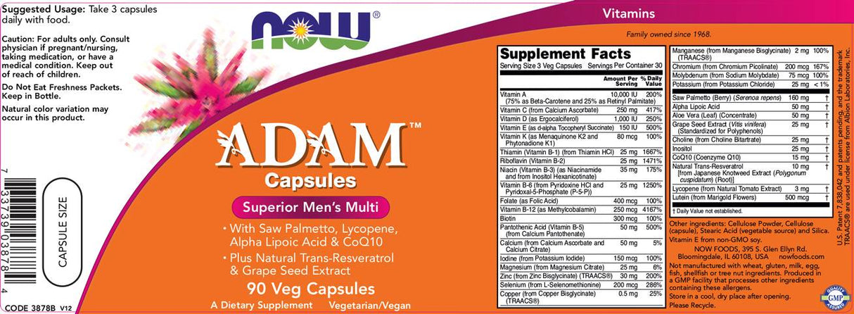 Adam Men's Vits - 90 Gel capsules