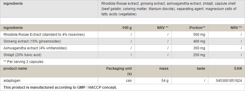 Adaptogen - 60 capsules
