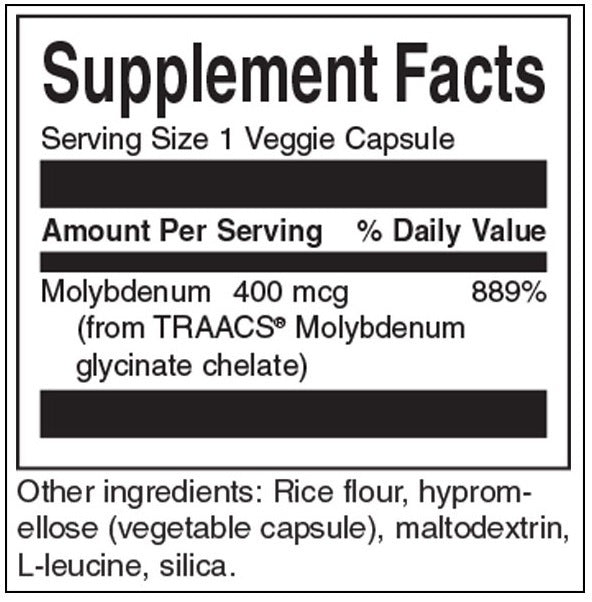 Albion Chelated Molybdenum 400 mcg - 60 capsules