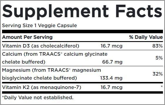 Albion Magnesium & Calcium / with Vitamin D3 & K2 - 90 capsules