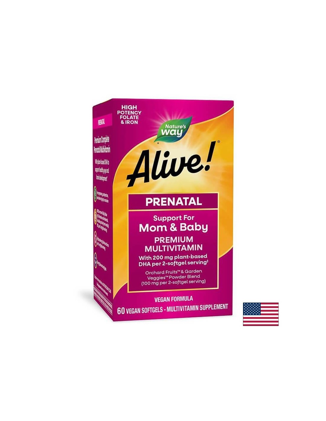 Alive! Complete Prenatal Multi-Vitamin | Premium Formula - 60 Gel capsules