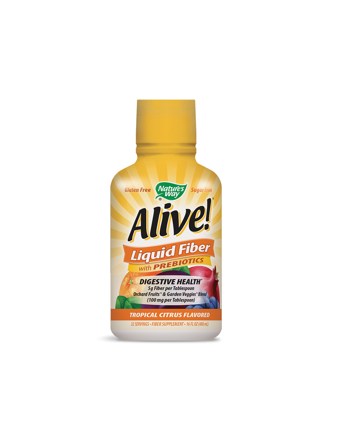 Liquidvezel met levend - levend! Liquidvezel met prebiotica, 480 ml, 32 doses (met citrussmaak)