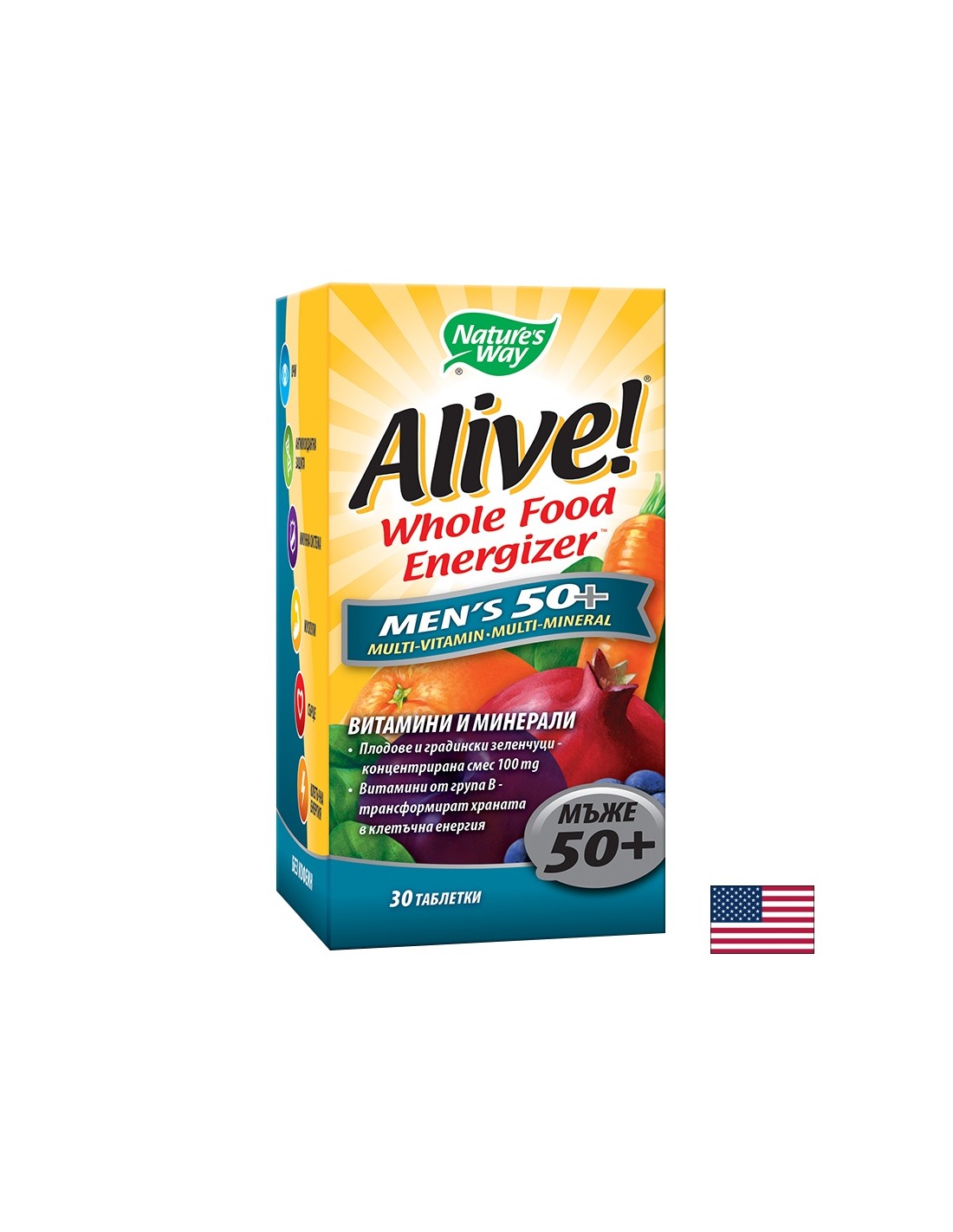 Alive Men's 50+ Multivitamins for men 50+, 30 tablets Nature's Way